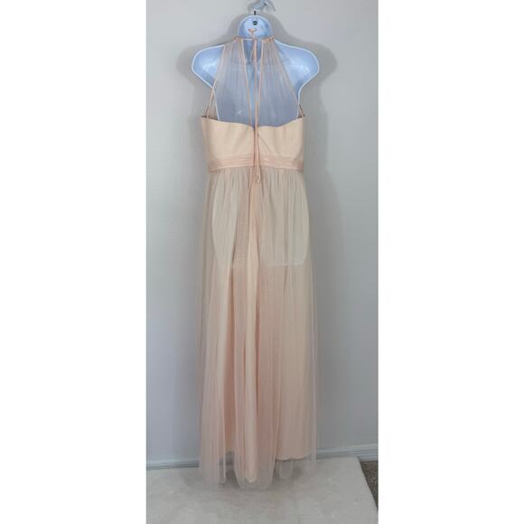 Amsale Blush Halter Tulle Maxi Gown NWT Size 14  Bridesmaid Formal Dress - Picture 10 of 10